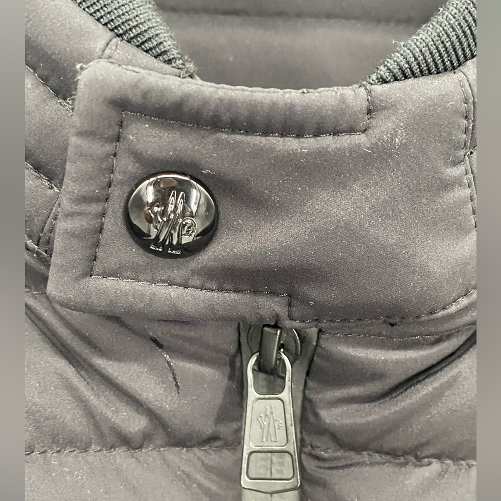 Moncler Pires Logo Appliquéd Quilted Shell Down Biker Jacket Black size 4 - Picture 9 of 17